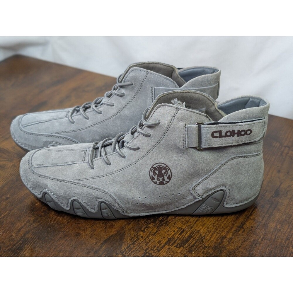 Clohoo Soft-Soled Ankle Boots Men's Cycling High-Top Leather Sneakers Sz 6.5 39